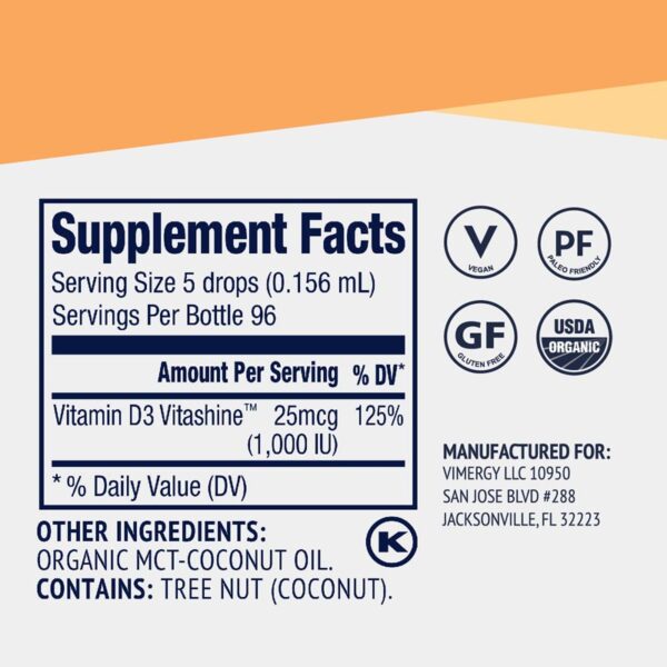 Vimergy Vegan D3 Supplement Fakten