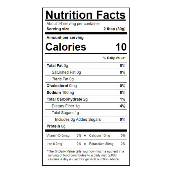 Amy's Medium Salsa Nutrition Facts