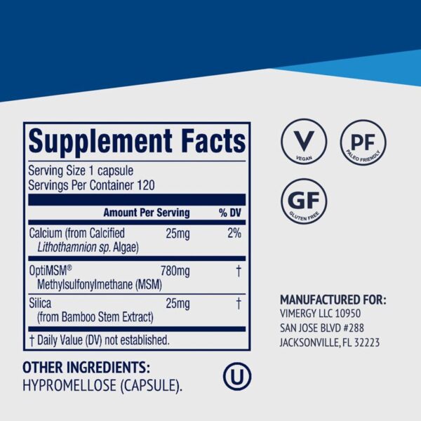 Vimergy_MSM Capsules_Supplement Facts