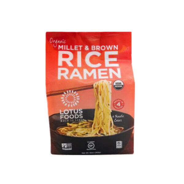 Lotusfoods ramen noodles φτιαγμένα από κεχρί και ρύζι ολικής αλέσεως