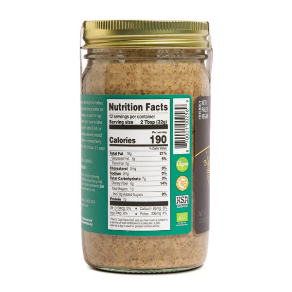 Mantequilla de Almendras de Artisana Organics - Información Nutricional