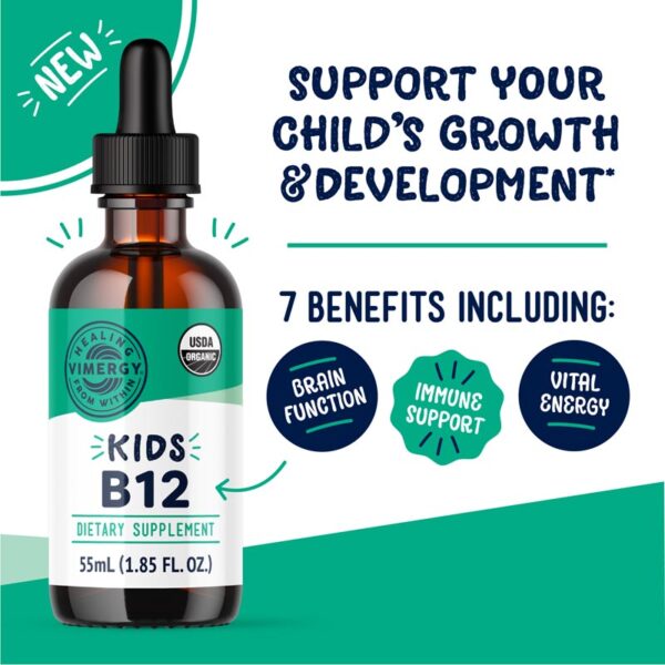 Vimergy Kids vitamīna B12 šķidrums